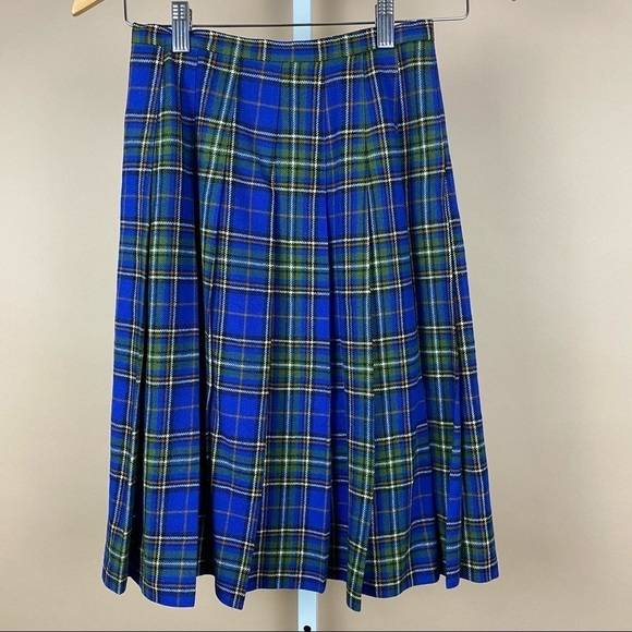 Pendleton Size 8 100% Wool Plaid Pleat Academia Fall Winter Skirt - Picture 1 of 5